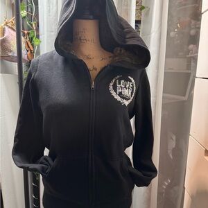 VS Love Pink Bling Fur Lined Hoodie  S